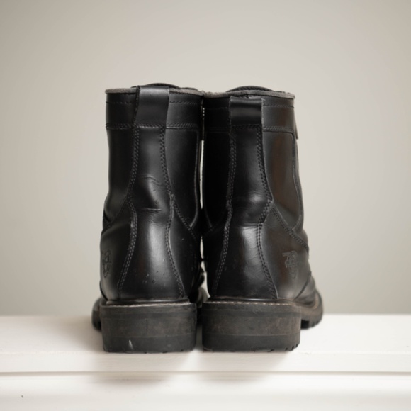 Milwaukee Motorcycle Boots Men's 10 Black Leather Freedom Flex Trooper Lace Up - Picture 6 of 10